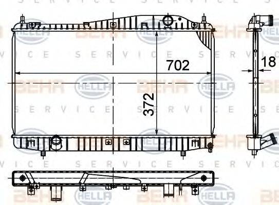 BEHR HELLA SERVICE 8MK376774841 Радіатор, охолодження двигуна