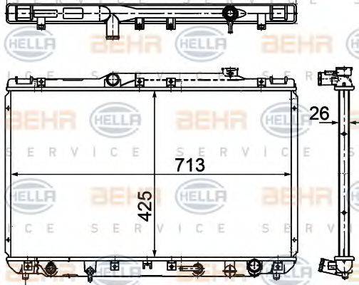 BEHR HELLA SERVICE 8MK376781501 Радіатор, охолодження двигуна