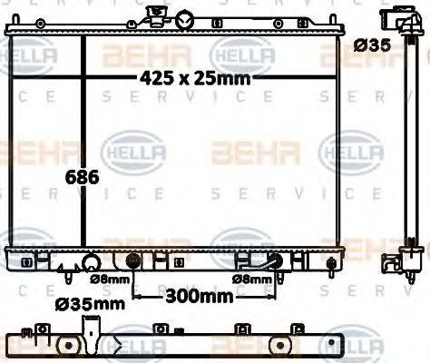 BEHR HELLA SERVICE 8MK376790341 Радіатор, охолодження двигуна