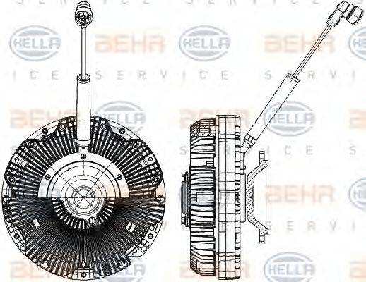 BEHR HELLA SERVICE 8MV376791151 Зчеплення, вентилятор радіатора