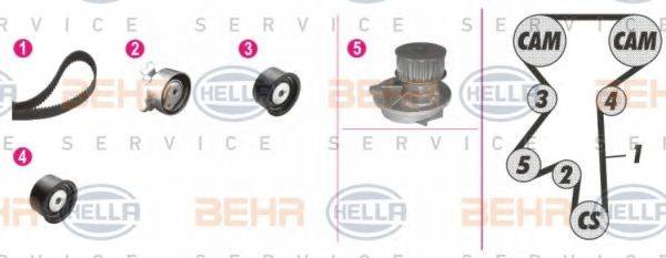 BEHR HELLA SERVICE 8MP376801811 Водяний насос + комплект зубчастого ременя