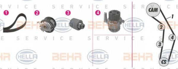 BEHR HELLA SERVICE 8MP376802831 Водяний насос + комплект зубчастого ременя