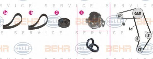 BEHR HELLA SERVICE 8MP376804821 Водяний насос + комплект зубчастого ременя