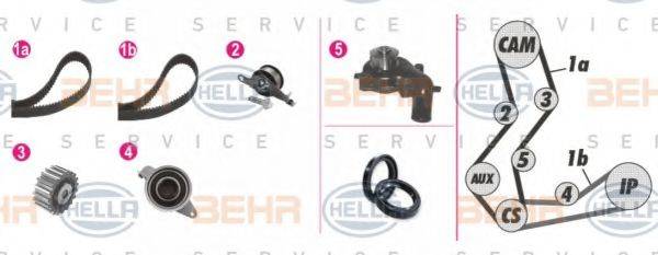 BEHR HELLA SERVICE 8MP376805821 Водяний насос + комплект зубчастого ременя