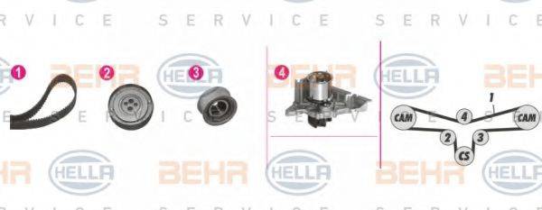 BEHR HELLA SERVICE 8MP376810811 Водяний насос + комплект зубчастого ременя