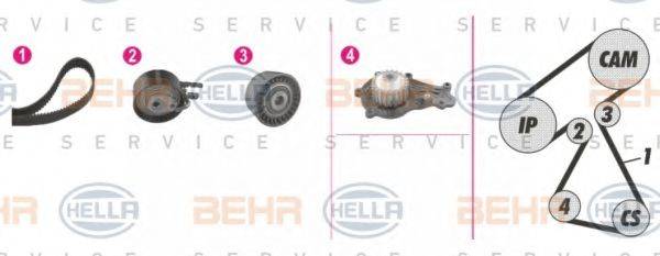 BEHR HELLA SERVICE 8MP376811861 Водяний насос + комплект зубчастого ременя