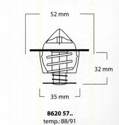 TRISCAN 86205791 Термостат, охолоджуюча рідина