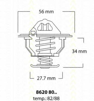 TRISCAN 86208082 Термостат, охолоджуюча рідина