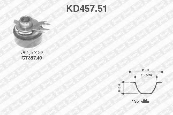 SNR KD45751 Комплект ременя ГРМ