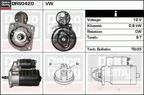 DELCO REMY DRS0420 Стартер