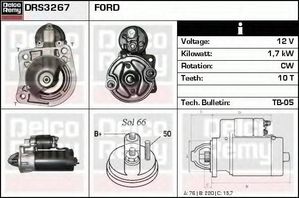 DELCO REMY DRS3267 Стартер