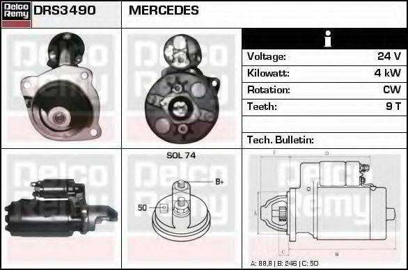 DELCO REMY DRS3490 Стартер