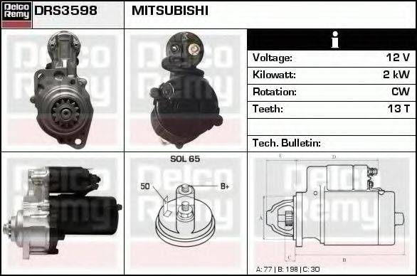 DELCO REMY DRS3598 Стартер