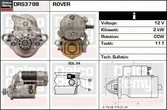 DELCO REMY DRS3798 Стартер