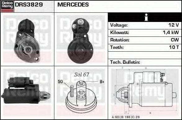 DELCO REMY DRS3829 Стартер