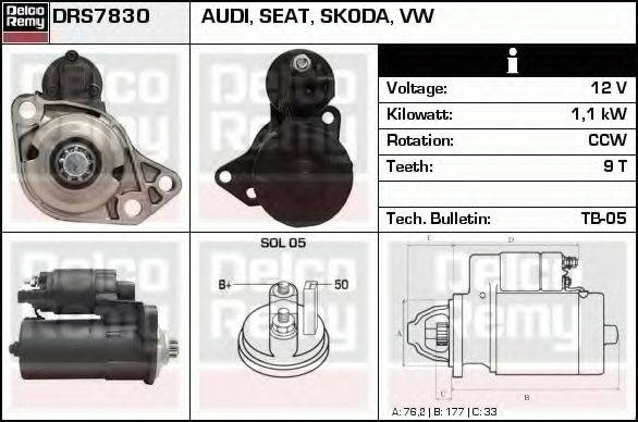 DELCO REMY DRS7830 Стартер