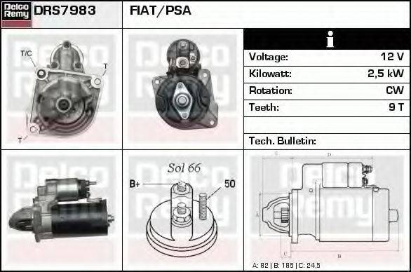 DELCO REMY DRS7983 Стартер