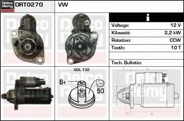 DELCO REMY DRT0270 Стартер