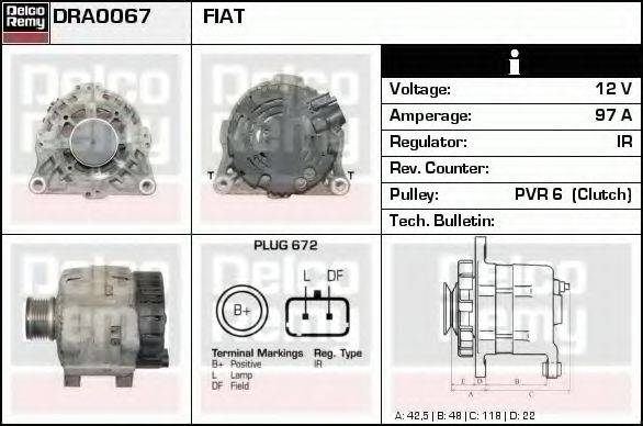 DELCO REMY DRA0067 Генератор