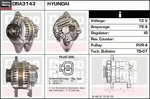 DELCO REMY DRA3143 Генератор