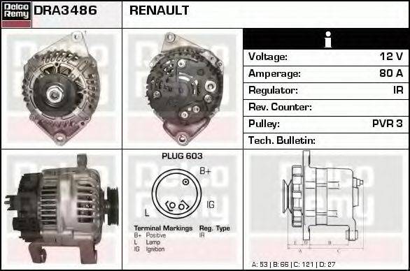 DELCO REMY DRA3486 Генератор