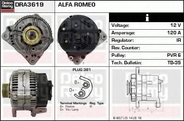 DELCO REMY DRA3619 Генератор