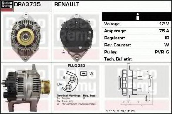 DELCO REMY DRA3735 Генератор