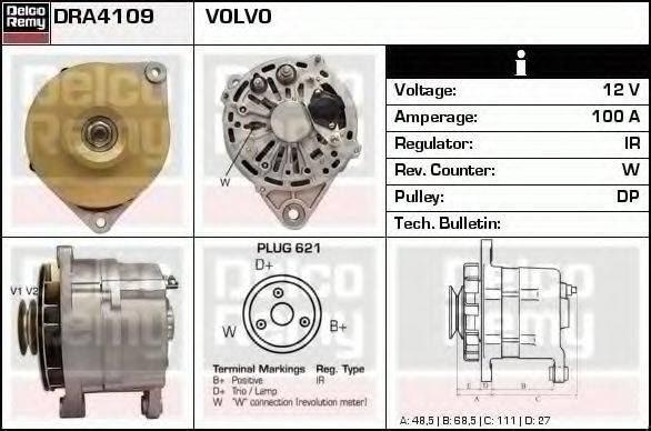 DELCO REMY DRA4109 Генератор