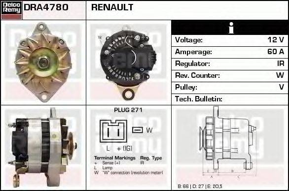 DELCO REMY DRA4780 Генератор