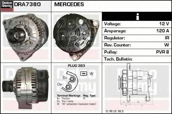 DELCO REMY DRA7380 Генератор