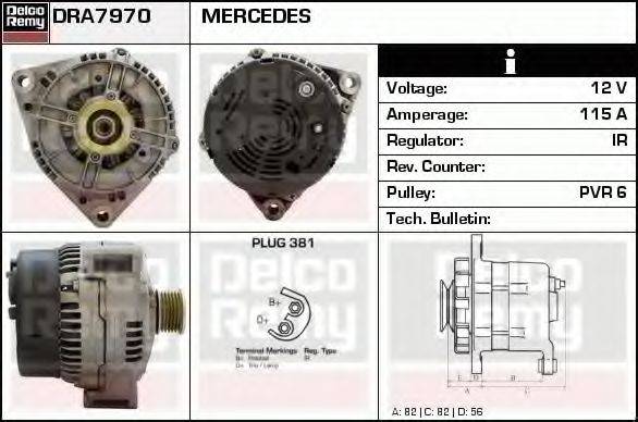 DELCO REMY DRA7970 Генератор