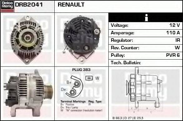 DELCO REMY DRB2041 Генератор