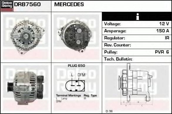 DELCO REMY DRB7560 Генератор