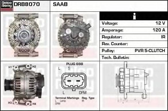 DELCO REMY DRB8070 Генератор