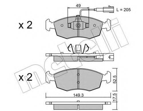 METELLI 2202744 Комплект гальмівних колодок, дискове гальмо