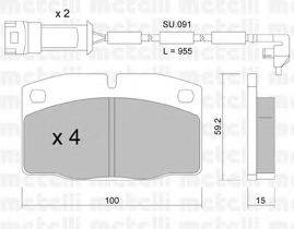 METELLI 2200442K Комплект гальмівних колодок, дискове гальмо