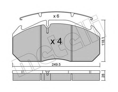 METELLI 2205860 Комплект гальмівних колодок, дискове гальмо