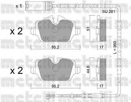 METELLI 2206411K Комплект гальмівних колодок, дискове гальмо