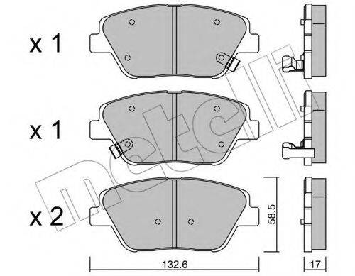 METELLI 2209450 Комплект гальмівних колодок, дискове гальмо