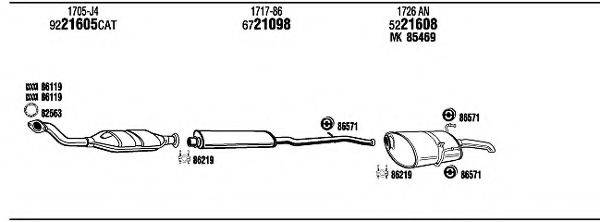 WALKER PET07870 Система випуску ОГ