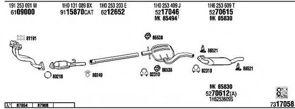 WALKER VW36121 Система випуску ОГ