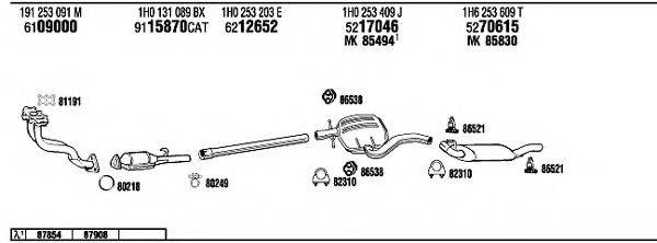 WALKER VW36153 Система випуску ОГ