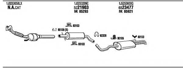 WALKER VWH14563 Система випуску ОГ