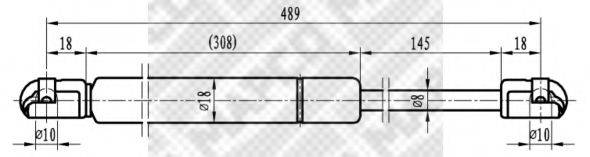 MAPCO 91602 Газова пружина, кришка багажника