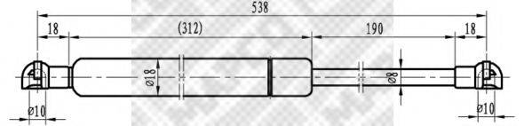 MAPCO 91818 Газова пружина, капот