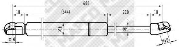 MAPCO 91950 Газова пружина, кришка багажника