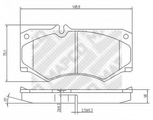 MAPCO 6828 Комплект гальмівних колодок, дискове гальмо