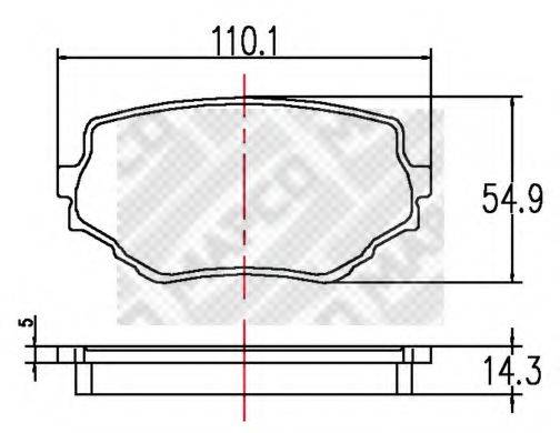 MAPCO 6763 Комплект гальмівних колодок, дискове гальмо