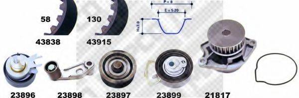 MAPCO 41838 Водяний насос + комплект зубчастого ременя