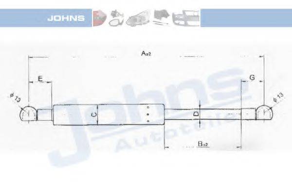 JOHNS 55539592 Газова пружина, кришка багажника